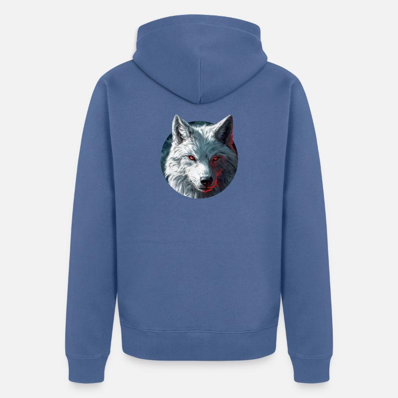 Design de Loup - Veste à capuche bio Premium Unisexe - bleu pigeon