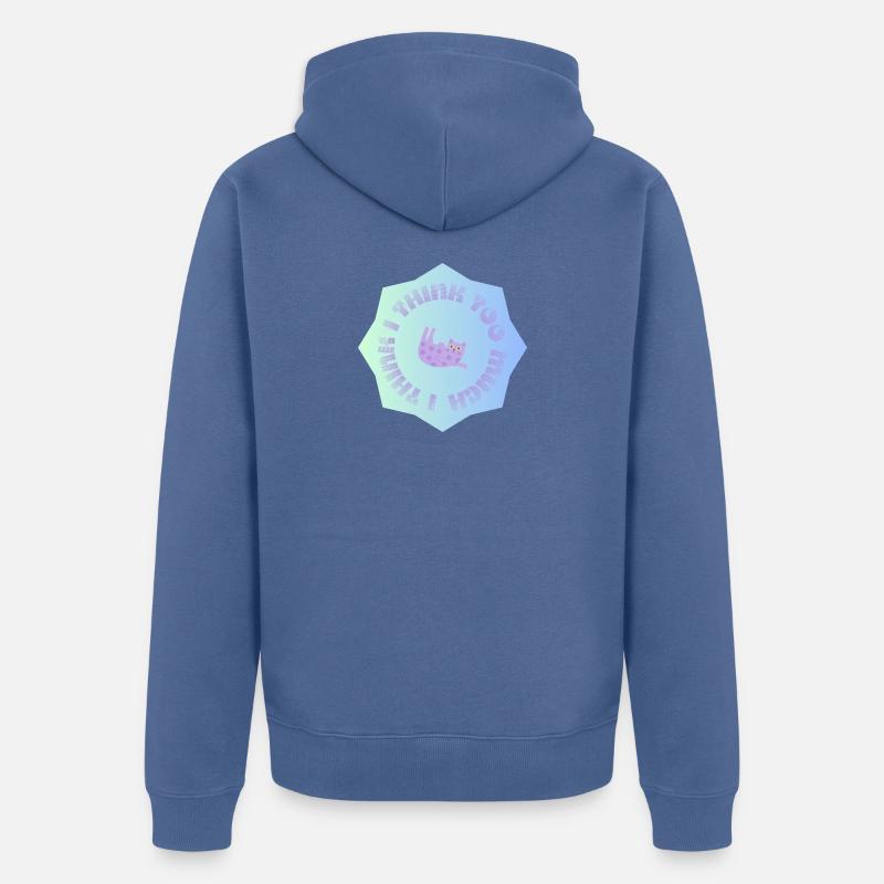 Je pense trop #1 - Veste à capuche bio Premium Unisexe - bleu pigeon