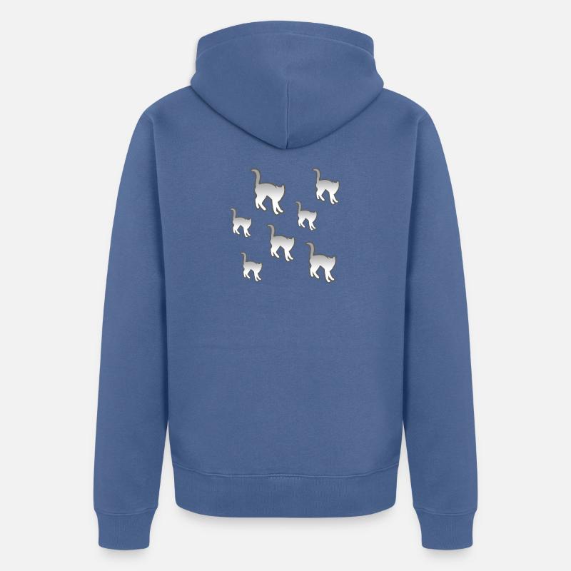 félin - Veste à capuche bio Premium Unisexe - bleu pigeon