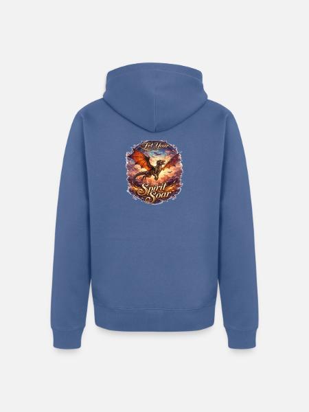 Let Your Spirit Soar – Drachenflug - Unisex Premium Bio Zip Hoodie - Taubenblau