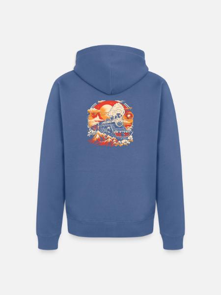 Chemin de fer - Veste à capuche bio Premium Unisexe - bleu pigeon
