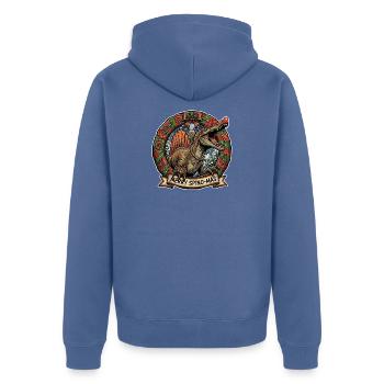 Spinosaurus Christmas - Unisex Premium Organic Zip Hoodie - stone blue - Back - Nico (187cm)