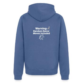 Warning random dance moves included, parkinson's - Unisex Premium Organic Zip Hoodie - stone blue - Back - Nico (187cm)