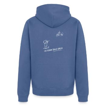 Ich Komm Bald Nach Schule – Schulanfang - Unisex Premium Bio Zip Hoodie - Taubenblau - Hinten - Nico (187cm)