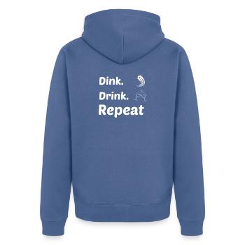 Dink drink repeat - Veste à capuche bio Premium Unisexe - bleu pigeon - Dos - Nico (187cm)