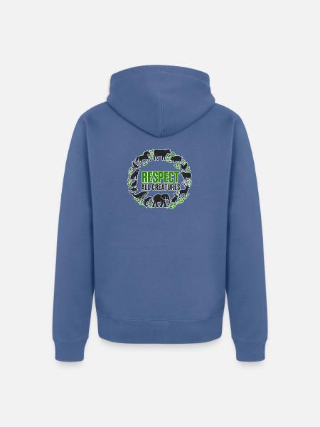 Respekt vor allen Kreaturen - Unisex Premium Bio Zip Hoodie - Taubenblau