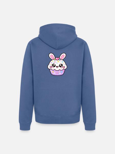 Bunny Cupcake-Streusel - Unisex Premium Bio Zip Hoodie - Taubenblau