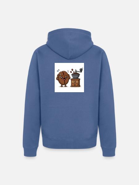 Kaffeebohne weint beim Mahlen - Unisex Premium Bio Zip Hoodie - Taubenblau