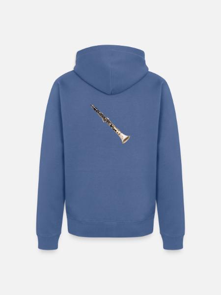Porzellan-Crack-Klarinette - Unisex Premium Bio Zip Hoodie - Taubenblau