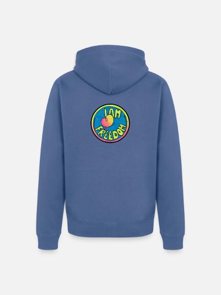 ICH BIN FREIHEIT - Unisex Premium Bio Zip Hoodie - Taubenblau