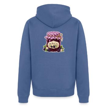 Selbstgemachte Marmelade Brombeere - Unisex Premium Bio Zip Hoodie - Taubenblau - Hinten - Nico (187cm)