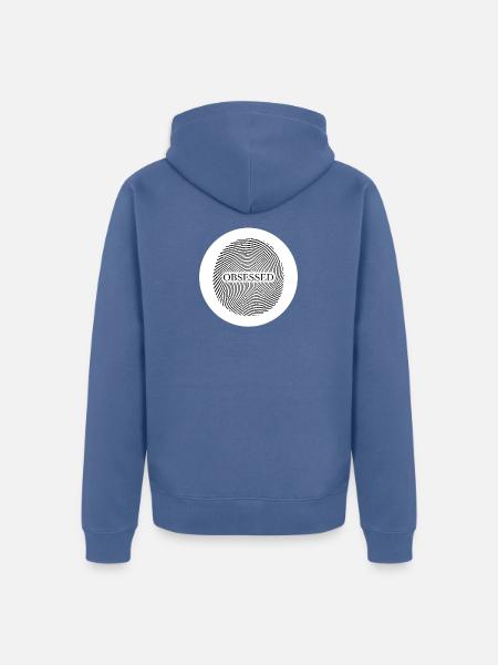 Obsession Fingerprint - Unisex Premium Bio Zip Hoodie - Taubenblau