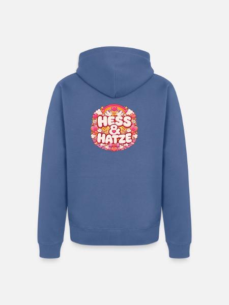 Hess-und-Hatze-Liebe-Overload - Unisex Premium Bio Zip Hoodie - Taubenblau