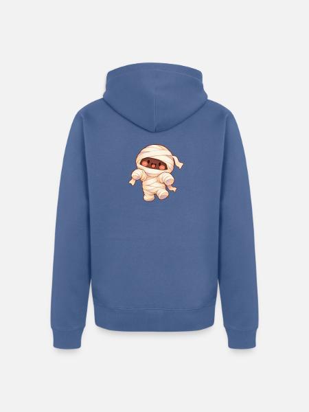 Süße Mumie im Wickel-Look - Unisex Premium Bio Zip Hoodie - Taubenblau