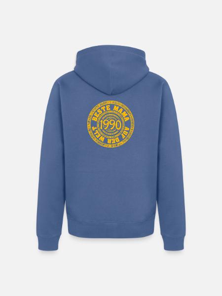 1990 - Unisex Premium Bio Zip Hoodie - Taubenblau