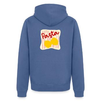 Farfalle Pasta Küche - Unisex Premium Bio Zip Hoodie - Taubenblau - Hinten - Nico (187cm)