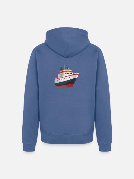 Schiff - Unisex Premium Bio Zip Hoodie - Taubenblau
