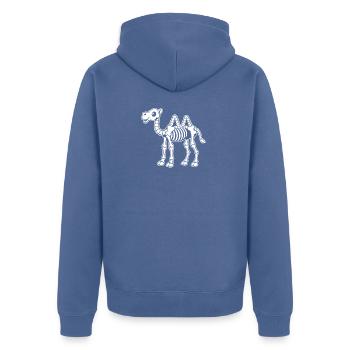 Süßes Skelett Kamel Wüste Dromedar Cartoon Shirt - Unisex Premium Bio Zip Hoodie - Taubenblau - Hinten - Nico (187cm)