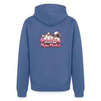 Heute nur Miau-Modus - Unisex Premium Bio Zip Hoodie - Taubenblau - Hinten - Nico (187cm)