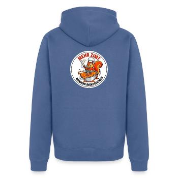 Backen Zimt Konditor Eichhörnchen Bäcker T-Shirt - Unisex Premium Bio Zip Hoodie - Taubenblau - Hinten - Nico (187cm)