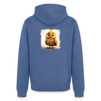 Küken im Morgenlicht Flaumheld - Unisex Premium Bio Zip Hoodie - Taubenblau - Hinten - Nico (187cm)
