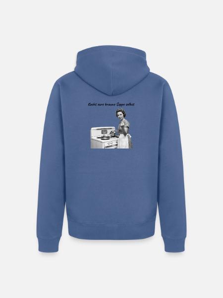 Retro Hausfrau Mittelfinger - Rebellisch - FCK AFD - Unisex Premium Bio Zip Hoodie - Taubenblau