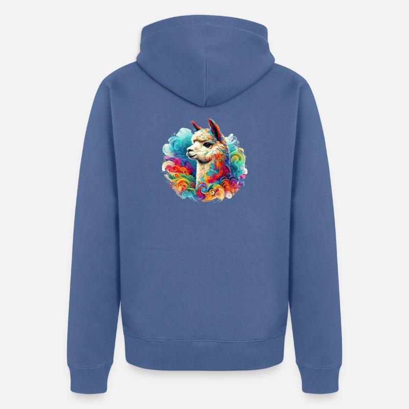 Alpaga - Veste à capuche bio Premium Unisexe - bleu pigeon