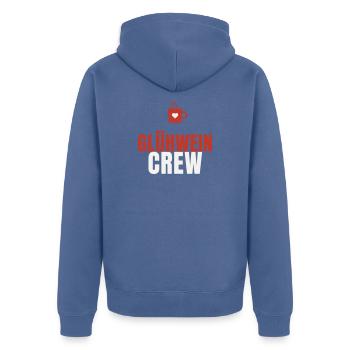 Glühwein Crew Weihnachtsmarkt Tasse Team Winter - Unisex Premium Bio Zip Hoodie - Taubenblau - Hinten - Nico (187cm)