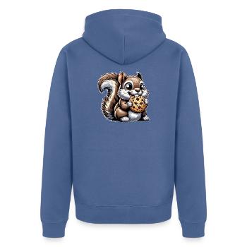Écureuil drôle adore les biscuits Dessert - Veste à capuche bio Premium Unisexe - bleu pigeon - Dos - Nico (187cm)