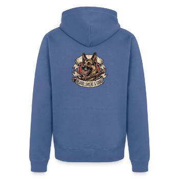 Schäferhund Hundehalter - Unisex Premium Bio Zip Hoodie - Taubenblau - Hinten - Nico (187cm)