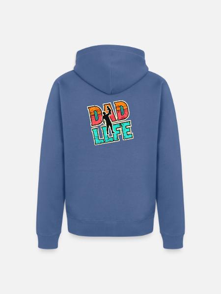 Dad Life, Fathers Gift - Unisex Premium Organic Zip Hoodie - stone blue