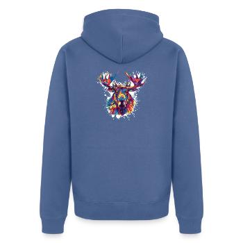 Taches de peinture de cerf pour cerfs - Veste à capuche bio Premium Unisexe - bleu pigeon - Dos - Nico (187cm)