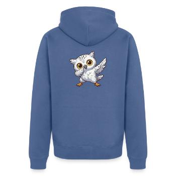 Coole Schneeeule Dabbing Kids Eule Dab - Unisex Premium Bio Zip Hoodie - Taubenblau - Hinten - Nico (187cm)
