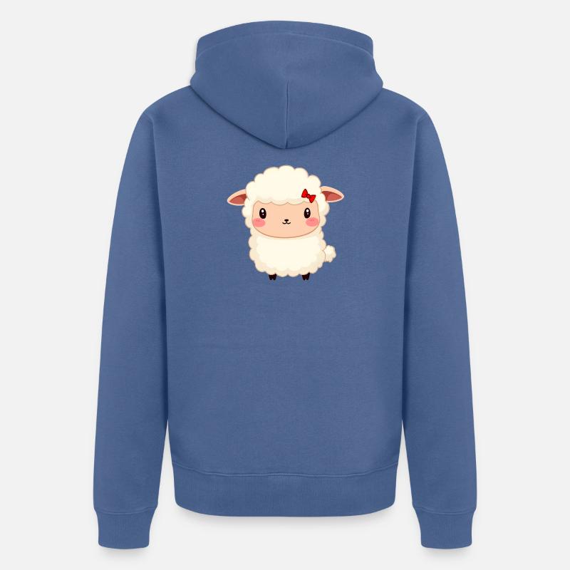 Mouton - Veste à capuche bio Premium Unisexe - bleu pigeon