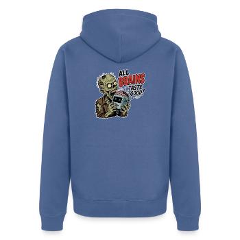 Zombie KI Halloween - Unisex Premium Bio Zip Hoodie - Taubenblau - Hinten - Nico (187cm)