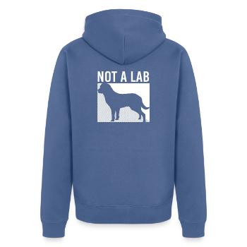 Chesapeake Bay Retriever - Unisex Premium Bio Zip Hoodie - Taubenblau - Hinten - Nico (187cm)