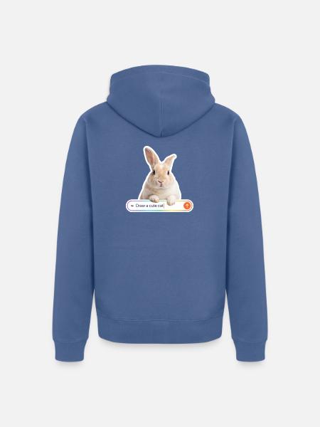 NOAI-Katze - Unisex Premium Bio Zip Hoodie - Taubenblau