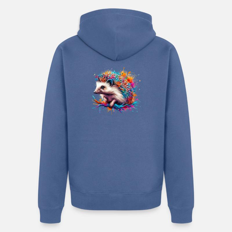 Hérisson - Veste à capuche bio Premium Unisexe - bleu pigeon