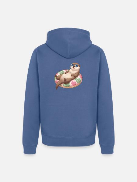 Otter - Unisex Premium Bio Zip Hoodie - Taubenblau