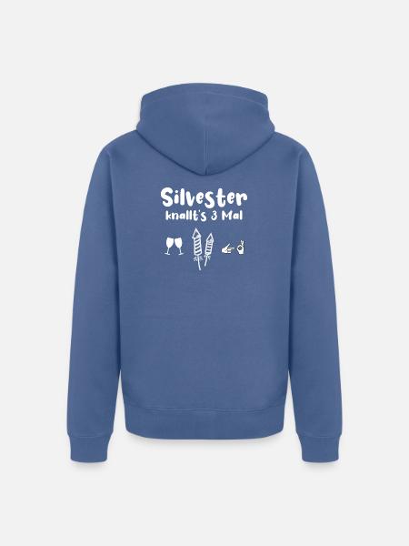 Silvester Knallen - Unisex Premium Bio Zip Hoodie - Taubenblau