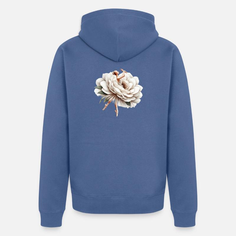 Balletttänzerin mit Tutu - Unisex Premium Bio Zip Hoodie - Taubenblau