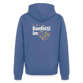 Confetti in the Heart Carnival Costume Women's Carnival - Unisex Premium Organic Zip Hoodie - stone blue - Back - Nico (187cm)