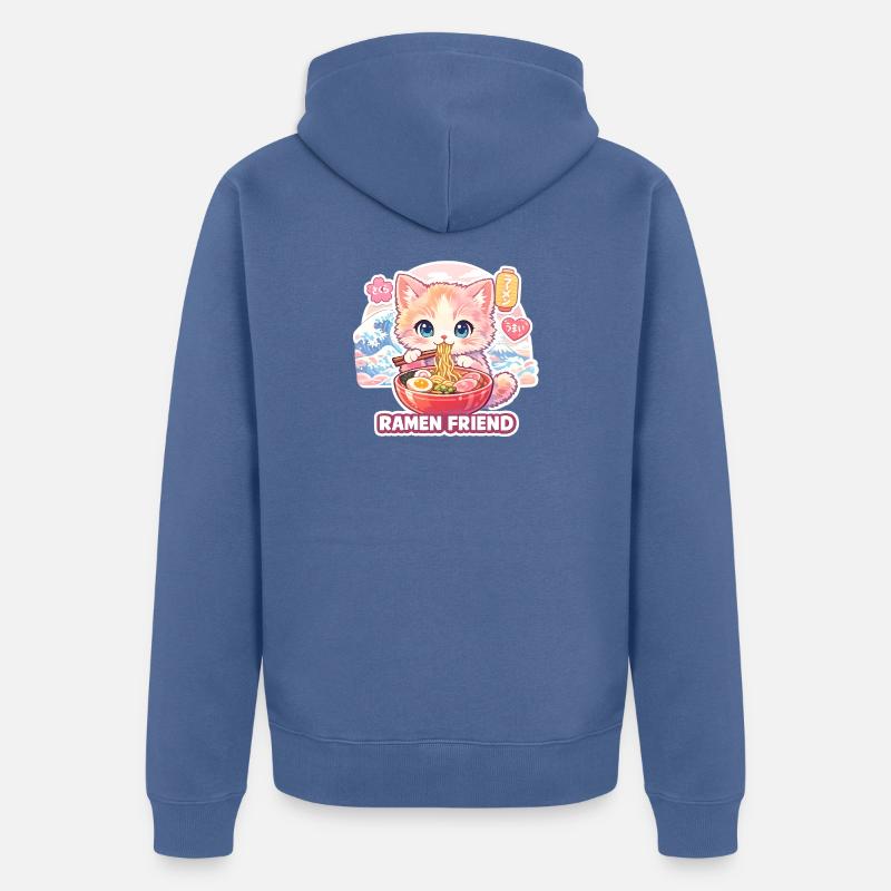 Pastel de Ramen pour chat - Veste à capuche bio Premium Unisexe - bleu pigeon