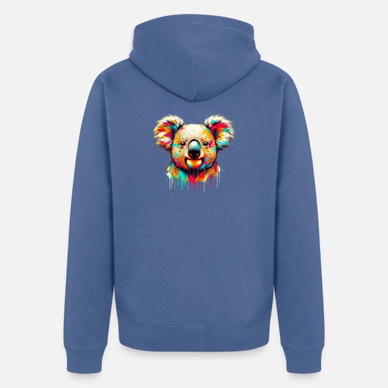 Koala - Veste à capuche bio Premium Unisexe - bleu pigeon