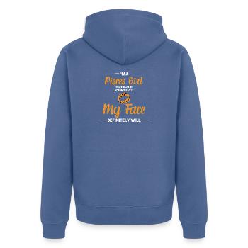 Sternzeichen Fische - Unisex Premium Bio Zip Hoodie - Taubenblau - Hinten - Nico (187cm)