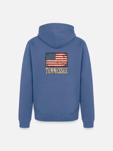 Tennessee USA Flag - Unisex Premium Bio Zip Hoodie - Taubenblau