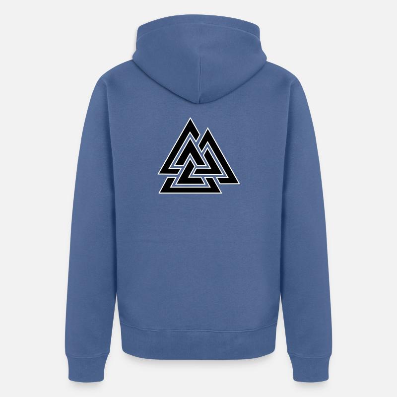 Motif triangulaire entrelacé - Veste à capuche bio Premium Unisexe - bleu pigeon