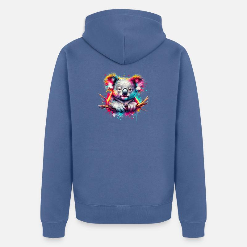 Koala - Veste à capuche bio Premium Unisexe - bleu pigeon