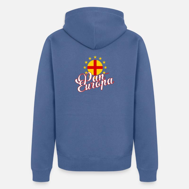 Pan-Europa Rétro Script - Veste à capuche bio Premium Unisexe - bleu pigeon