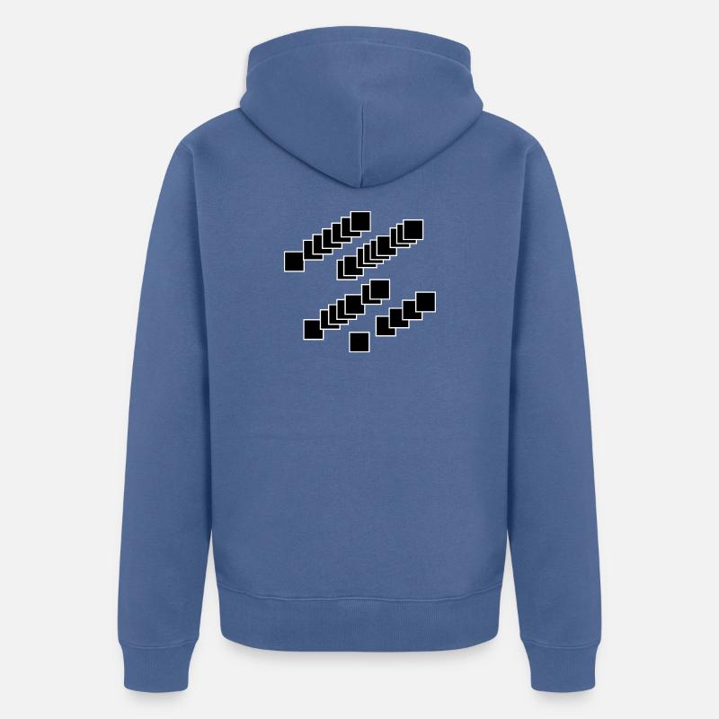 Cascade des carrés imbriqués - Veste à capuche bio Premium Unisexe - bleu pigeon